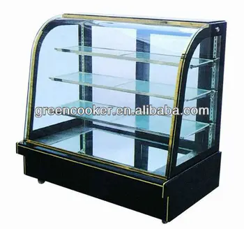 Normal Temperature Cake Showcase Curved Glass Cake Display