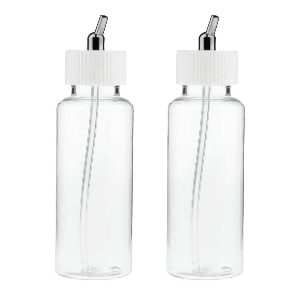 10 Airbrush 2.7oz Glass Jar Bottles 60° Angle Adaptor Lid Assembly Single-Action
