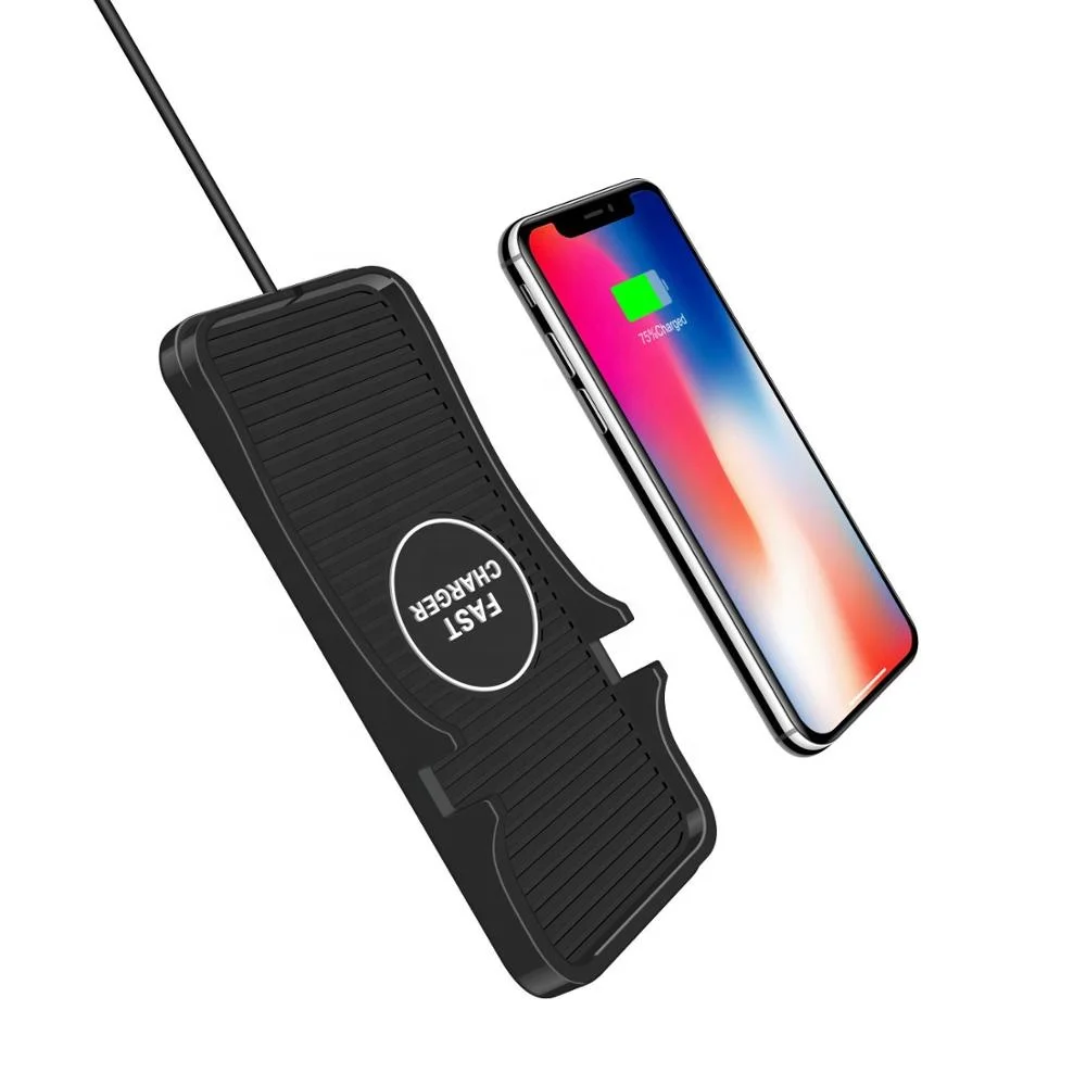 

For iPhone X Samsung galaxy s9 Portable qi fast wireless car charger 10W quick Wireless mobile phone charger mat, Black