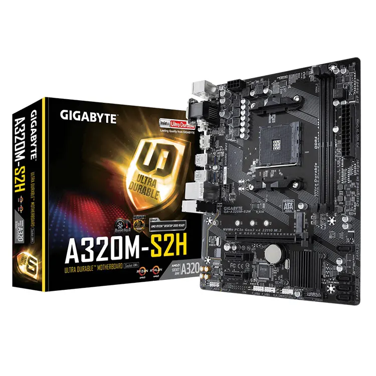 GIGABYTE AMD GA-A320M-S2H 32GB DDR4 AM4 Socket Micro ATX Gaming Motherboard