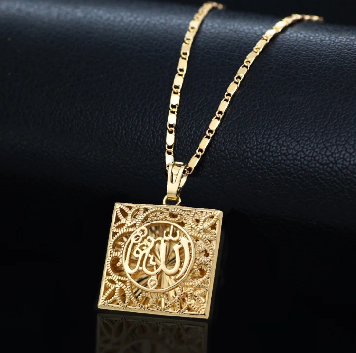 

Hot sale female arab muslim islamic religious turkey diamond gold chain totem pendant jewellery necklace for women