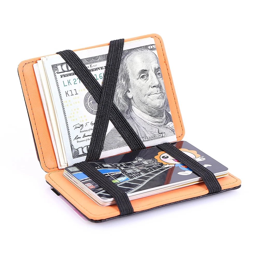 

New design Korean style creative fashion card holder package PU Magic Mini Wallet, Multi