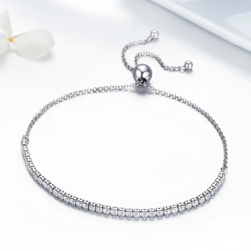 

Fine Silver Jewelry Sparkling Strand Custom 14K Gold Plated S925 Sterling Silver Tennis Zircon Bracelet for Women