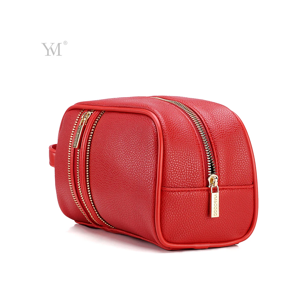 Ym&coco Fashion Design Ladies Leather Vanity Bag,Leather Wash Bag With