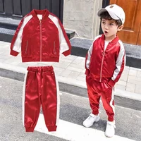 

2018 Hot Selling Fall 100% Cotton Children Boutique Clothes Kids Baby Casual Sports Wear Boys Red/Blue 2 pieces sets