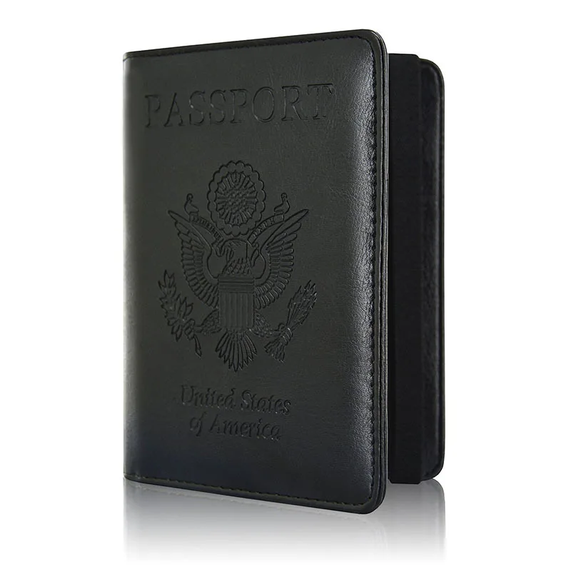 Matte PU leather passport book multi functional travel on board pure color custom passport holder.jpg