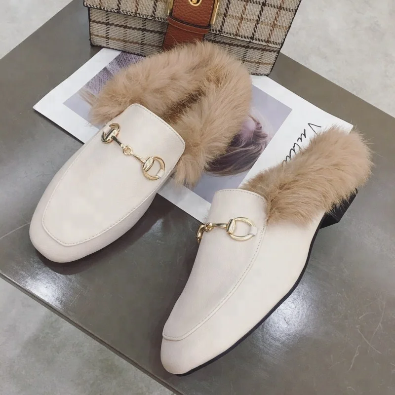 

New arrival women casual designer comfortable fur lined loafers flat shoe, Customized