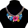 High quality popular flower string handmade statement necklace in good price