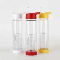 

Best selling 700ml tritan plastic fruit infuser water bottle with straw lid