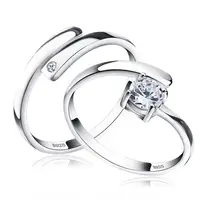 

RINNTIN SR22 925 SilverJewelry for Couple Women Men Resizable Wedding rings