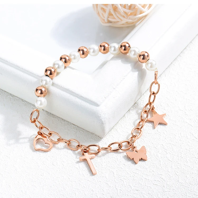 

Star Heart Stainless Steel Anklet Bracelet Silver Foot Jewelry Women, Pink/rose gold/blue/gold etc.