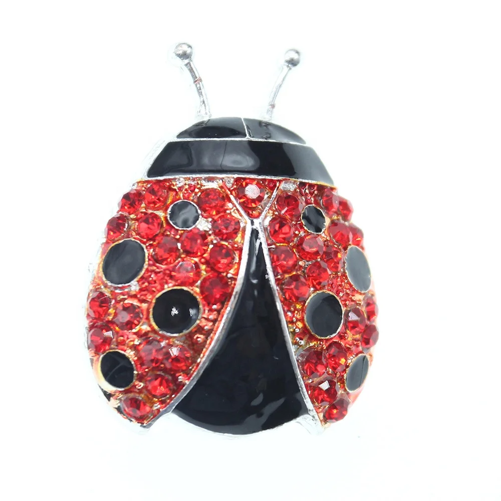 

Best Selling Products Wholesale Factory Direct Insect Ladybug Brooch Rhinestone Crystal South Korea Popular Jewelry Brooches Pin, 2 colors