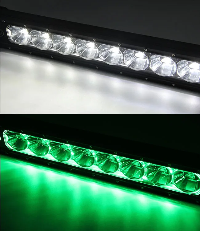 Multi Color Slim Spot 15w Single Row Offroad 22inch 18w Rgb Led Light