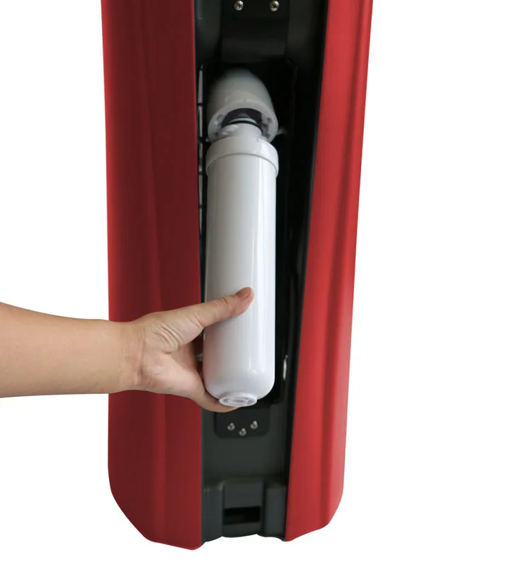 freestanding hot and cold bottled water dispenser with refrigerator
