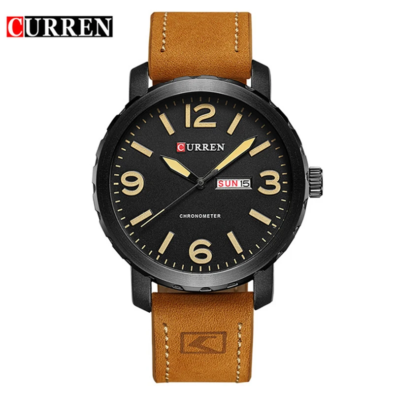 

2018 New Curren 8273 Brand Fashion Men Business Date Week Wrist Watches Male Classic Leather Strap Sports Luxury Quartz Watch