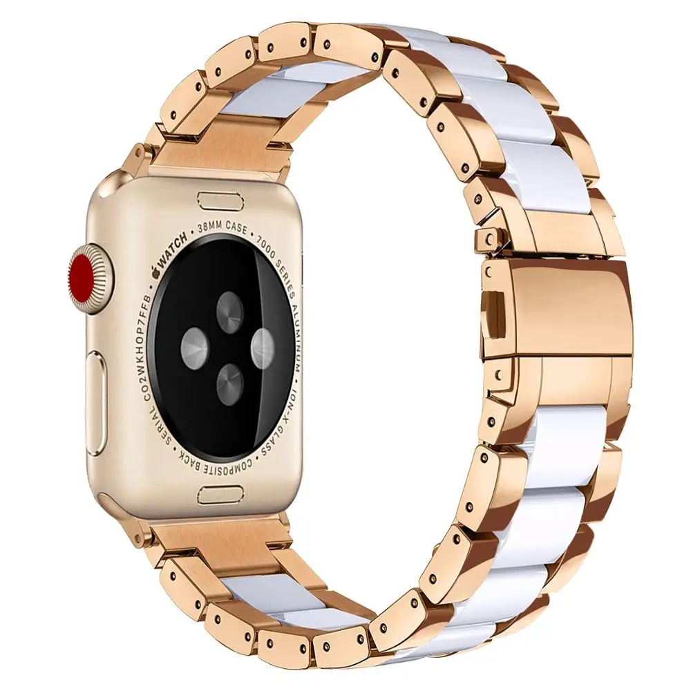 

Resistant Stainless Steel and Resin watch band bracelet for Apple Watch Band 38mm 42mm
