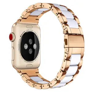 Resistant Stainless Steel and Resin watch band bracelet for Apple Watch Band 38mm 42mm