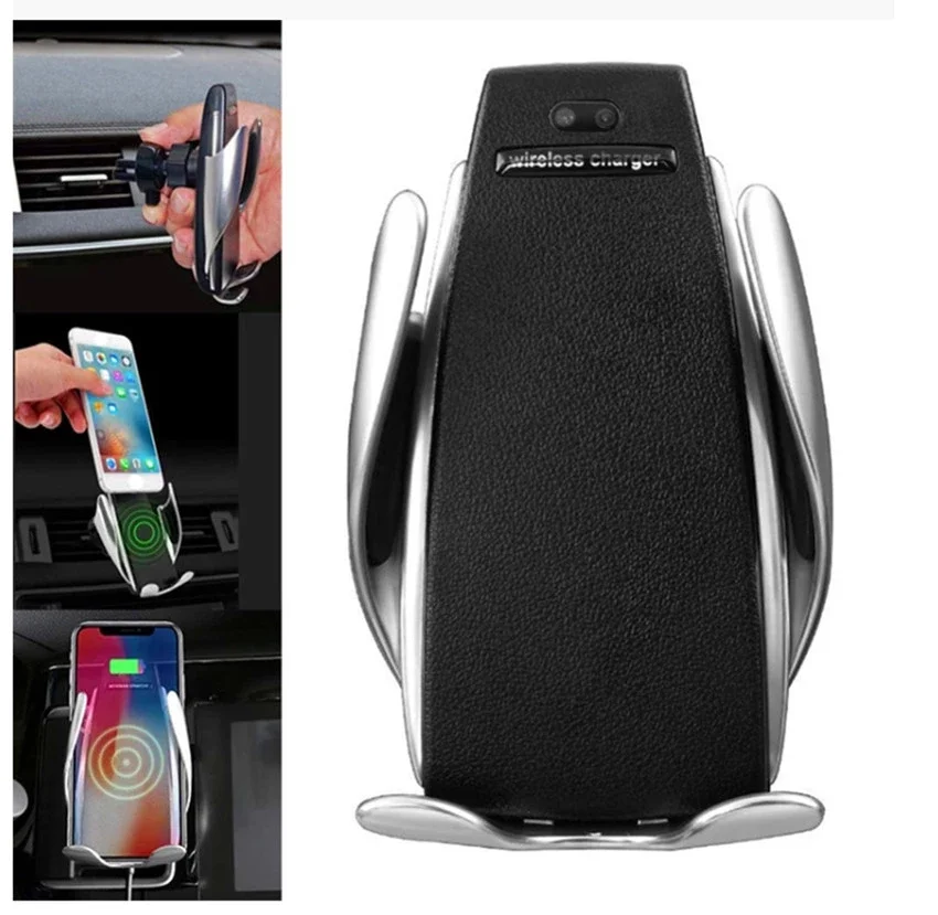 

2019 New Arrivals Infrared Sensor Automatic Mobile 10W Qi Fast Clamp Wireless Car Charger, Black