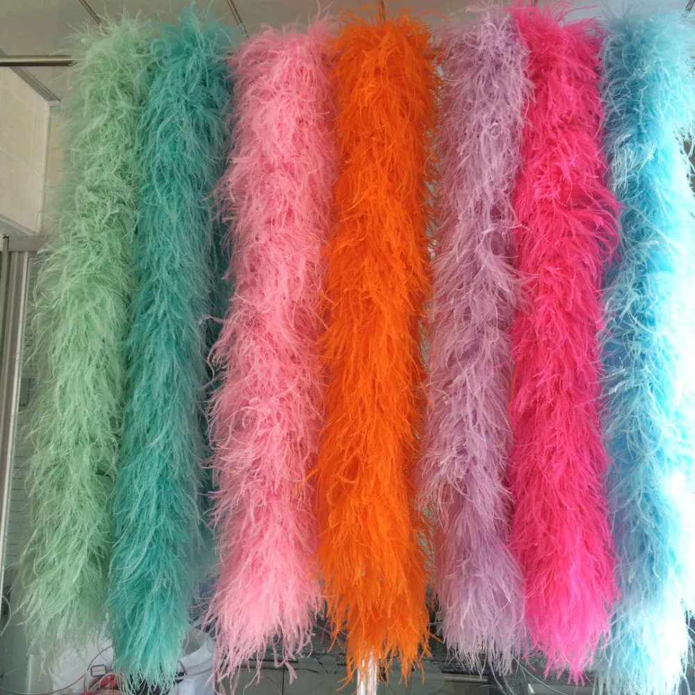 Factory Fluffy Soft Boa Fabric Ostrich Feather Artificial Feather Boa