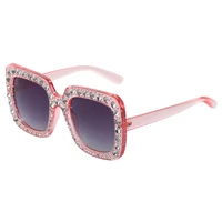

Party Style Square Custom Logo Diamond Oversized Sunglasses