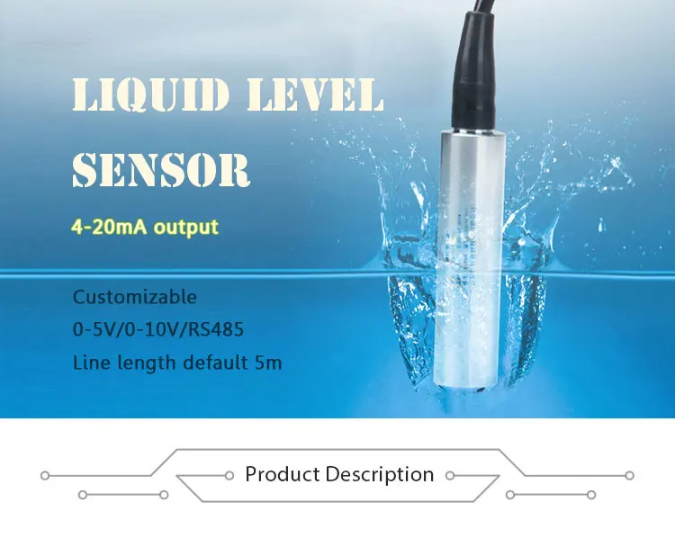 4-20mA Waterproof Submersible Liquid Detection Electrode Water Level Sensor