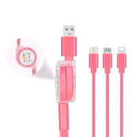 

wholesale type-c/micro usb 3 in 1 usb charger cable for Tablet PC fast charging speed cable