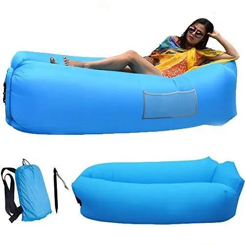 

Inflatable Lounger Air Sofa Bed Inflated Beach Couch Hammock Mattress Bag, Blue;green;red;orange;purple;black;etc