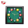 new design 10 inch Square Wood Billiards Pool Room Quartz Wall Clock