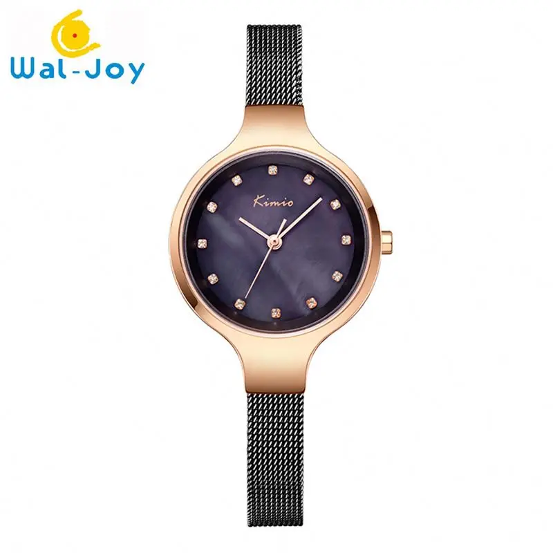 

WJ-6860 New HOT Kimio Women's Watches Stainless Steel fine Mesh Quartz Bracelet Wristwatches Women Ladies Dress Watch