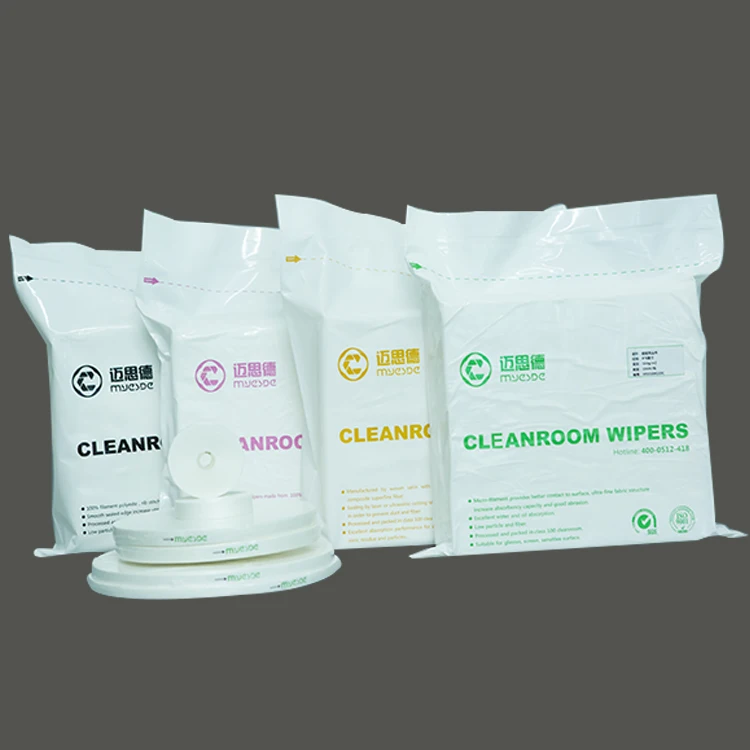 

210gsm 4inch class100 Hot Sales Cleanroom Wipers Chinlon Cleanroom Wiper microfiber clean room wipes, White or customized