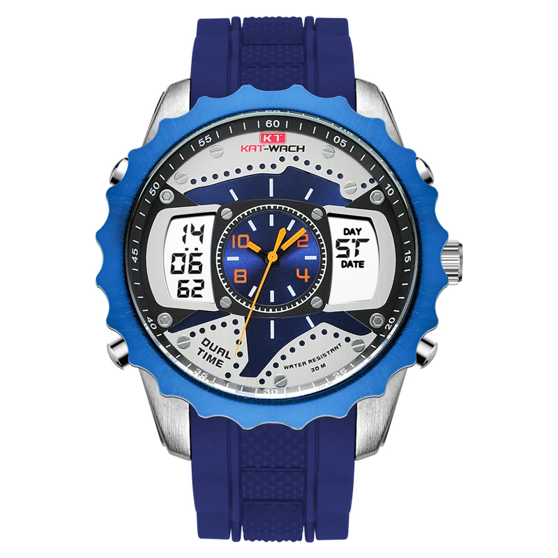 

2018 KAT-WACH 724 Men's Fashion&Casual Watch Quartz+Digital Movement Multi-Function Sport Watches