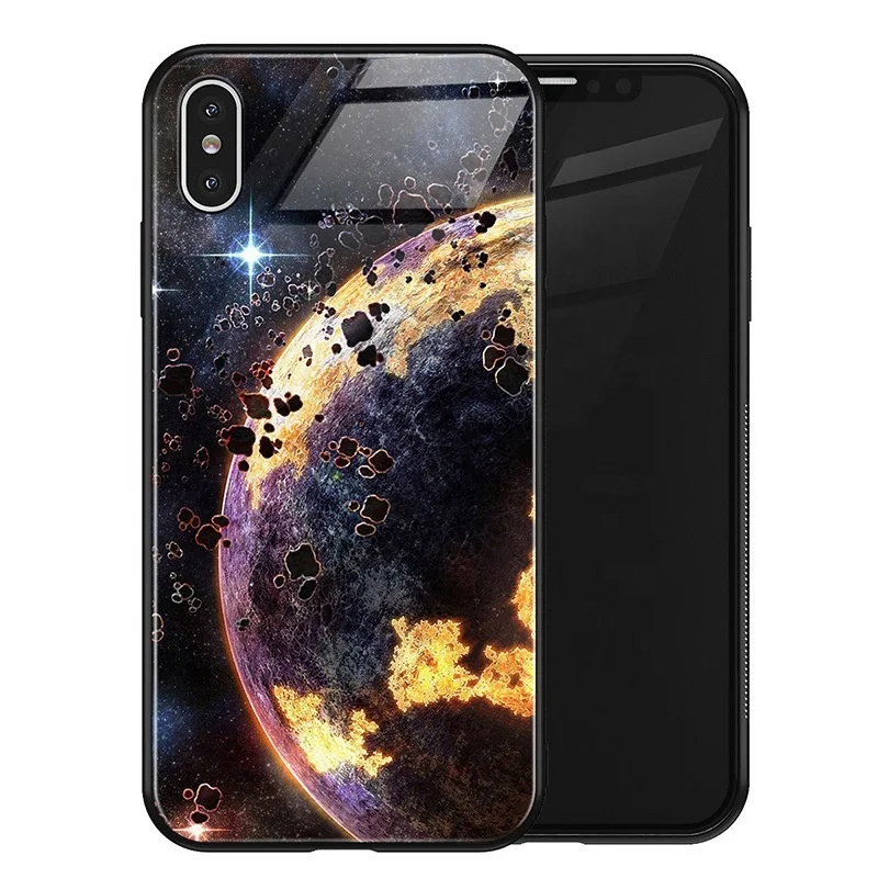 

Amazon Hot Selling Glass Back Cell Phone Covers Case for iPhone, Multi and customized