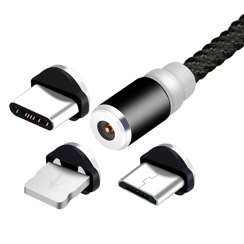 Wholesale OEM Multi Fast 3 in 1 Cell Phone Magnetic Led Usb Charger Charging Data Cable