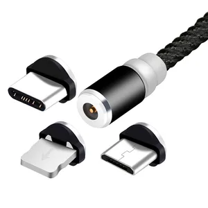 3 1 Magnetic LED USB Charging Data Cable Mobile Phones