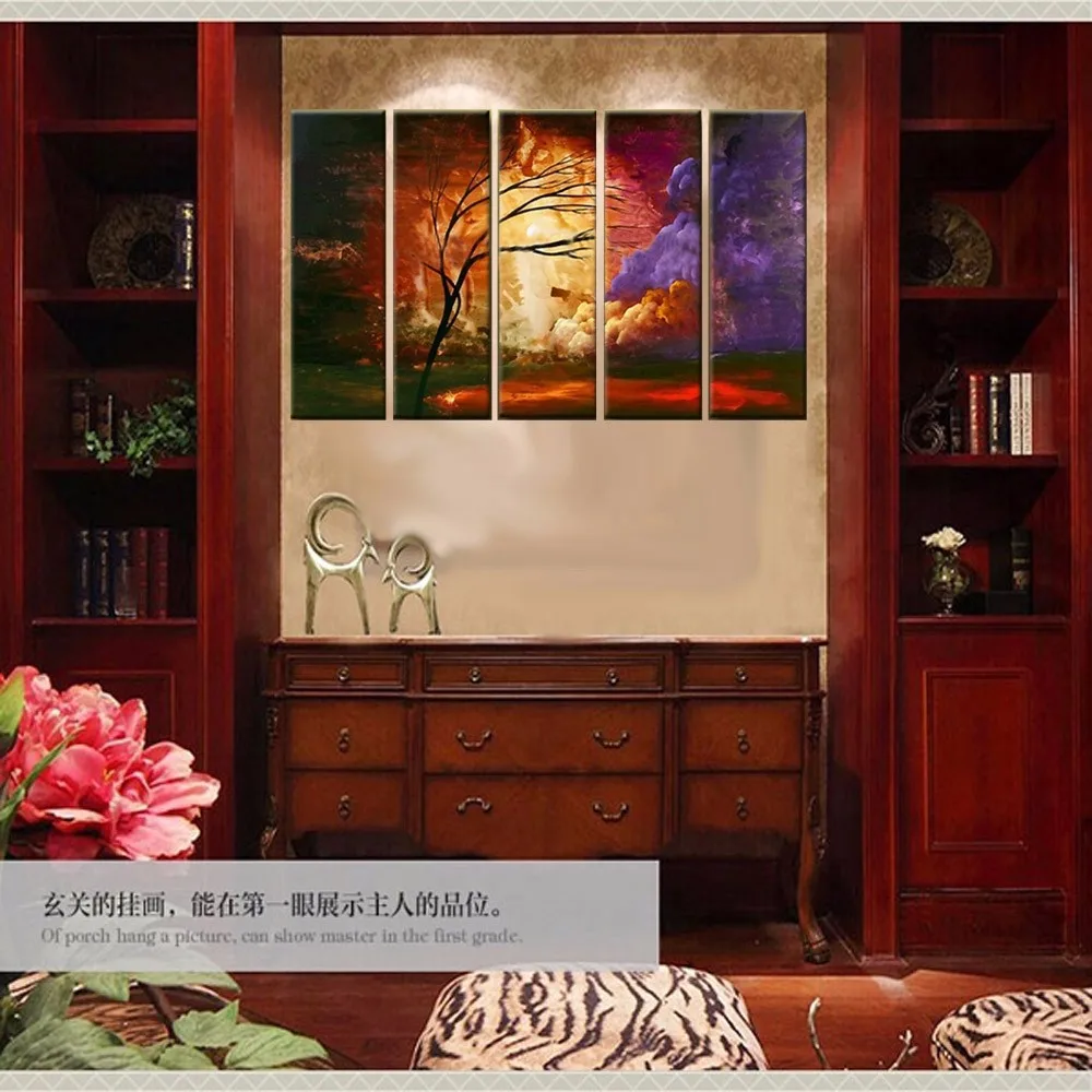 2015 heetste verkoper 3d effect abstract bomen olieverf donkere ...