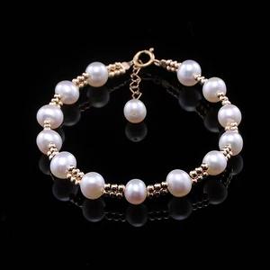 Gold plated jewelry in china simple natural freshwater pearls friendship jewellery