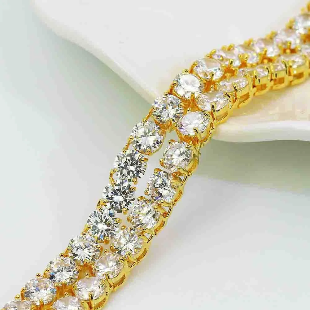 

hip hop jewelry aaa Iced out cz diamond 6mm Tennis chain bracelet necklace
