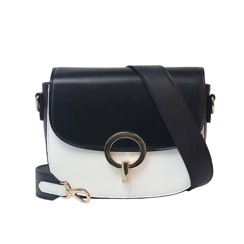 

China Manufacturer Genuine Leather Women Horse Saddle Bag Fashion New Single Shoulder Crossbody Saddle Bags