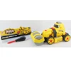 Plastic Electronic Engineering Truck Car Toys with Music Lighting Friction DIY Building Blocks