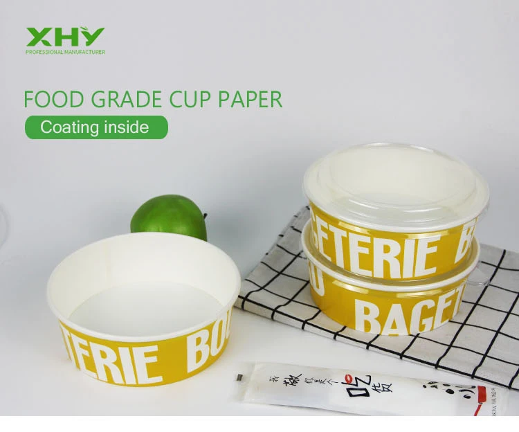 44oz Disposable Custom Logo Printed Paper Salad Bowls And Pet Lids