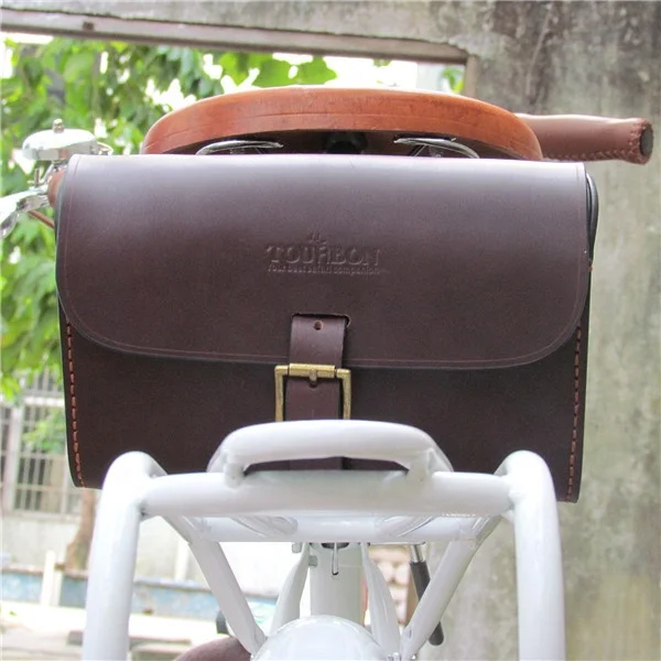 

Tourbon Leather Cycling Rear bicycle pannier saddle bag