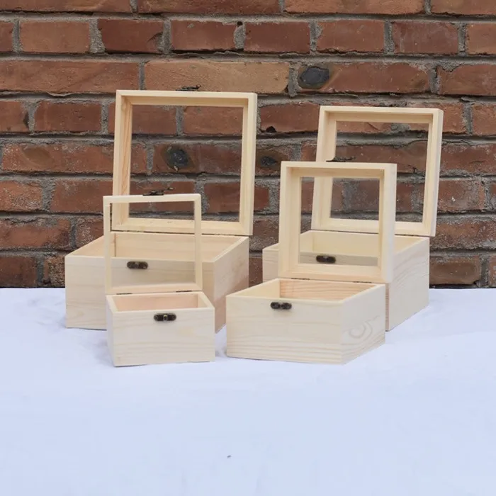 Handle Style Custom Design Wood Storage Box Without Lid Buy Wood