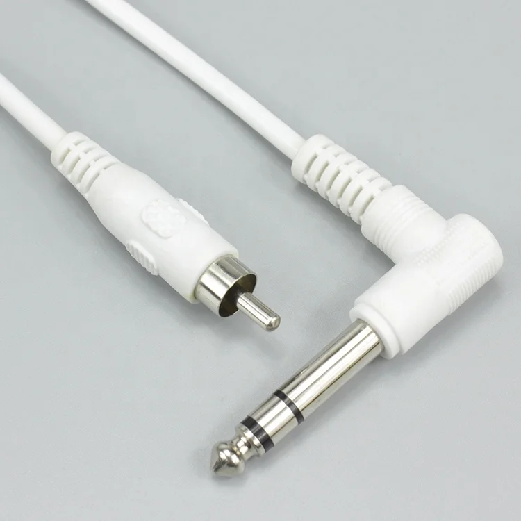 

6.35mm Mono 1/4 TS Male Plug to RCA Male Stereo Audio Cable Right Angle 90 Degree Cable, N/a