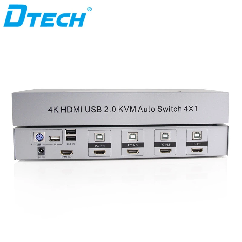 hot selling 4 to 1 4K USB/HDMI hotkey KVM Switch keyboard/mouse