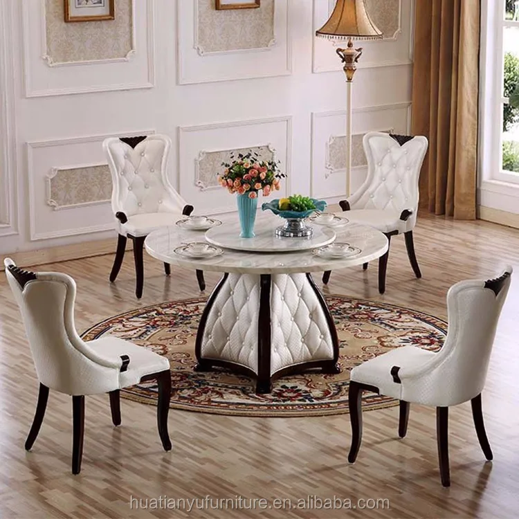 marble top dining table and chairs set for 4 seaters