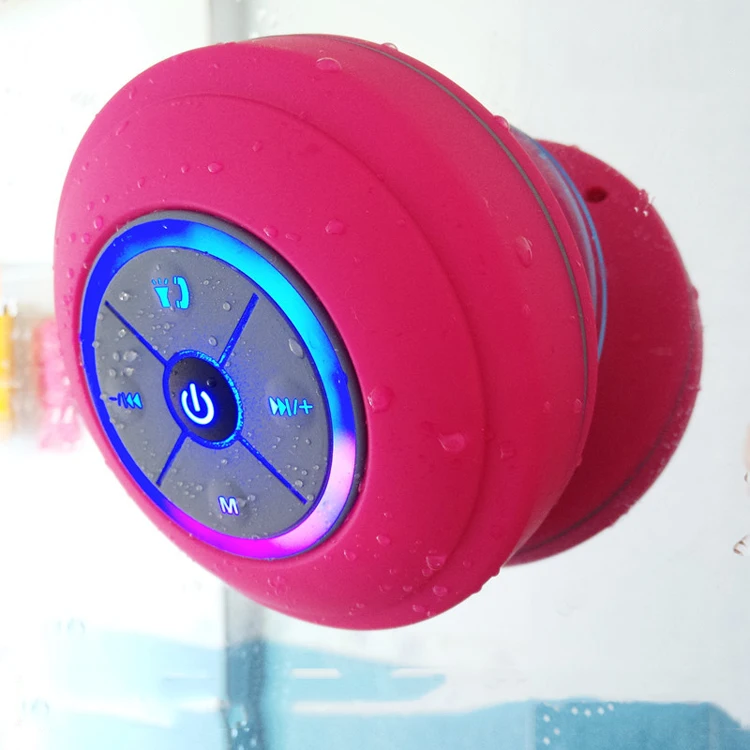 2018 hot LED light waterproof Blue tooth speaker with TF card and silicone sucker