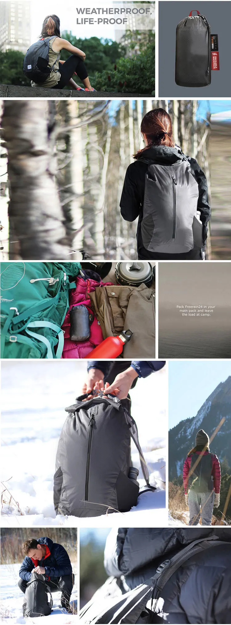 Floded Backpack Lightweight Rpet Nylon Outdoor Waterproof Folded Backpack