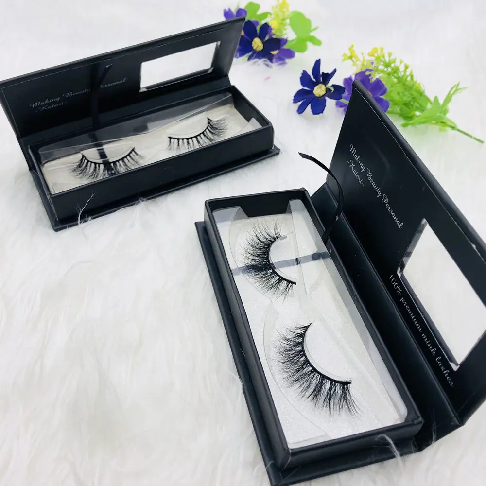 

Mikiwi wholesale mink eyelashes vendor 3d mink eyelash packaging black box, Natural black