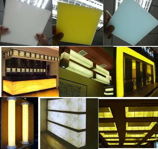 Illustration for translucent solid surface sheets