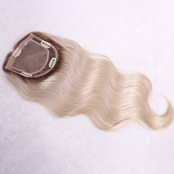 12a Grade Virgin Brazilian Human Hair Topper Dark Roots To White